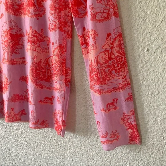 Rachel Antonoff Taffy Batter MANHUNT Lillian Pink/Red Mesh Knit Top Size Large - Picture 9 of 16